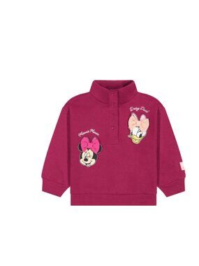 Minnie Mouse Toddler Girls Quarter Snap Fleece Pullover Burgundy